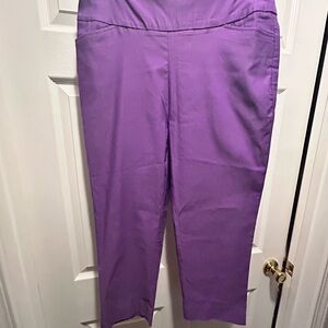 Cato Purple Cropped Straight-Leg Pants